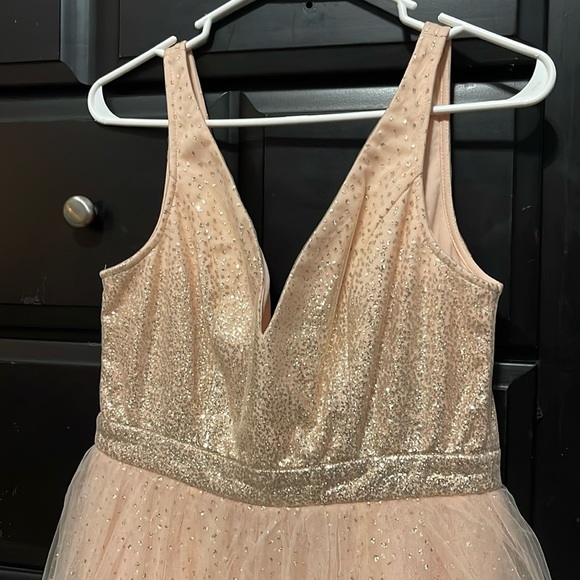 Beautiful pink and gold sparkled dress. Worn once for a wedding. - Picture 1 of 4